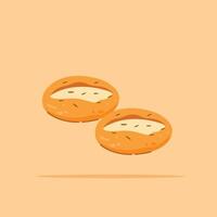 Toast roll with jam. Whole wheat bread for breakfast, for posters and web icons vector