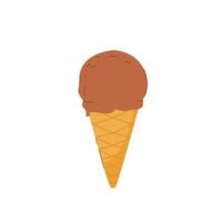 Ice cream, Dessert, soft serve ice cream with chocolate cone, sweet street food for poster and web icon vector