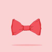 red ribbon butterfly shape on isolated background. decoration and fashion ornament, for poster and web icon vector