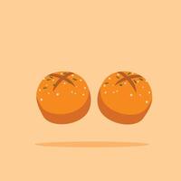 Plain rolls. Homemade round wheat bread, for posters and web icons vector