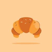 French croissant food. Flat illustration of croissant bakery icon suitable for posters and web icons vector