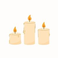 Relaxing scented candles in various sizes, suitable for posters and web icons vector