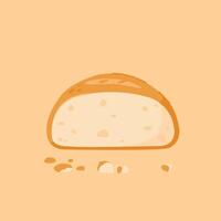 slices of plain bread rolls. Homemade round wheat bread, for posters and web icons vector