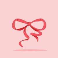 red ribbon with ties and tails on isolated background. decorative and fashion ornament, for posters and web icons vector