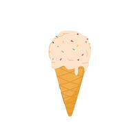 Ice cream, Dessert, soft serve ice cream with vanilla cone, sweet street food for poster and web icon vector