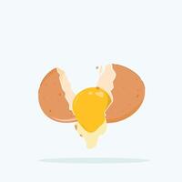 Raw chicken egg on isolated background. separating egg yolk and white, for poster and web icon vector