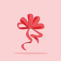 red ribbon with 5 sides on isolated background. decorative and fashion ornament, for poster and web icon vector