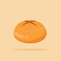 set of pieces of Rolled bread and whole. Homemade round wheat bread, for posters and web icons vector