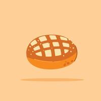 Toast with white sugar. Round whole wheat bread for breakfast, for posters and web icons vector