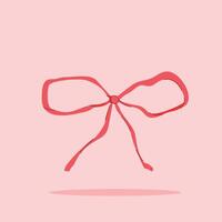 small red ribbon on isolated background. decorative and fashion ornament, for poster and web icon vector