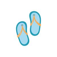 Flip flops icon in flat color style. Beach summer footwear vector