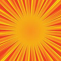 Abstract orange radial lines rays retro background vector