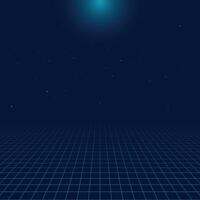Abstract perspective grid lines vaporwave retro technology background vector