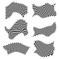 Collection of checkered racing flag different shape vector