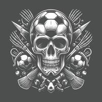 Skull with Soccer Ball - Graphic Design vector