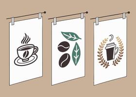Simple Coffee Icons Set for Branding or Design vector