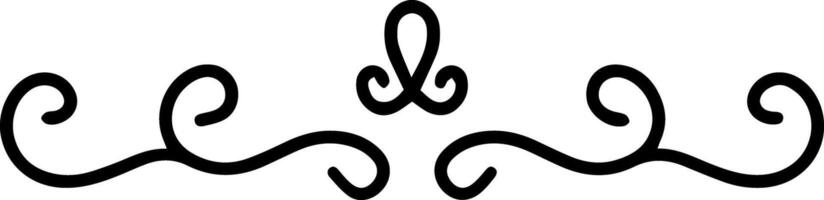 This elegant flourish design creates a sophisticated horizontal border, adding a touch of classic charm and visual appeal with its intricate swirls and symmetrical arrangement vector