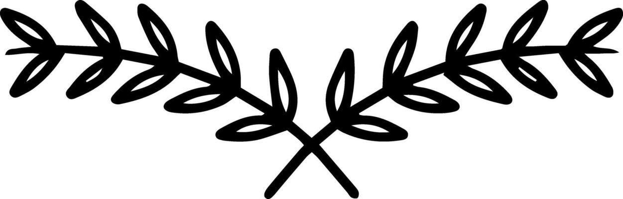 Two stylized branches are crossing each other, creating a simple and elegant decorative element, perfect for adding a touch of nature to various design projects