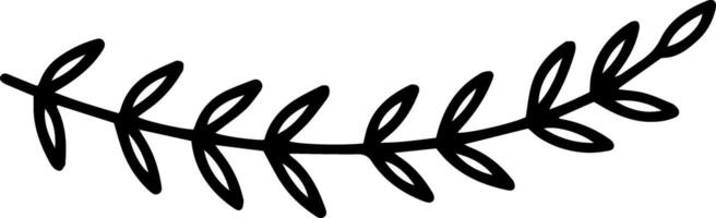 Minimalist single line drawing featuring a graceful branch adorned with small leaves, creating a gentle arc. Perfect for enhancing nature inspired designs and decorative elements vector
