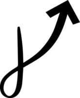 Black upward trend arrow representing growth, success, and positive momentum in business and finance, featuring a simple yet impactful design that conveys progress and achievement vector