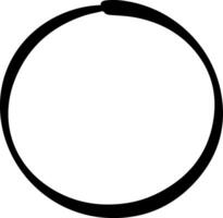 Continuous thick black circular line forming an imperfect hand drawn circle, emphasizing a starting point or a specific location on the circular path vector