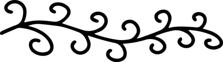 Elegant hand drawn swirl forming a stunning border, enhancing various design projects with a touch of sophistication and style, perfect for invitations, cards, and stationery vector