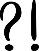 Large black question mark and exclamation mark are standing out against a white background, representing opposite concepts of doubt and certainty vector