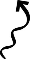 Curved black arrow pointing upwards, representing growth, success, and progress. Symbolizing achievement and positive development, conveying ambition and hope for the future vector