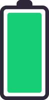 Full battery icon representing maximum charge and energy storage, symbolizing power availability and readiness for use in electronic devices vector