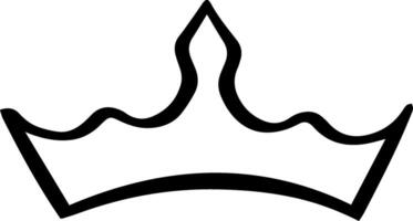 Simple, iconic line art illustration of a crown symbolizing royalty, authority, and success, ideal for logos, branding, and decorative purposes vector