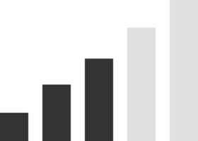 Growing bar chart with dark and light gray bars is showing positive trend, business and financial performance or company growth on white background vector