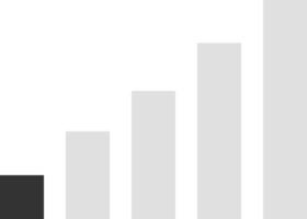 Simple bar chart illustrating increasing values, with the final bar highlighted in black, symbolizing positive performance and growth in business and finance contexts vector