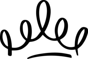 Simple, elegant line art illustration of a hand drawn crown, representing royalty, power, and authority, suitable for various design projects on a clean white background vector