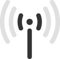 Stylized antenna emitting radio waves, representing wireless communication and data transmission in modern technology, highlighting the essence of connectivity and innovation vector