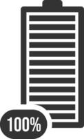 Full battery charge indicator displaying one hundred percent power level, isolated on a clean white background with an included clipping path for easy integration vector