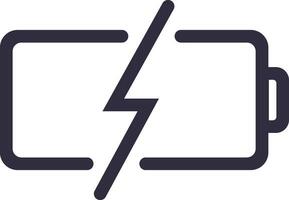Minimalist illustration featuring a battery icon with a lightning bolt symbol, representing the process of charging and energy replenishment for electronic devices vector