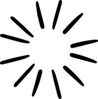 Black strokes radiating outwards from a central point, creating a sense of energy and movement, ideal for design elements, backgrounds, or visual accents vector