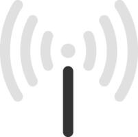Stylized Wi Fi symbol with curved lines radiating from a central point, symbolizing network coverage and data transmission in the digital age vector