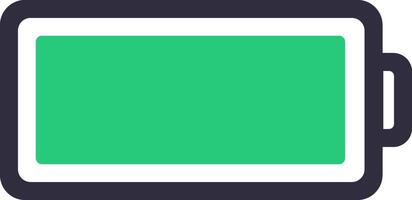 Green full battery icon symbolizing a fully charged device, representing power, energy, and readiness for immediate use in various electronic devices and technology applications vector