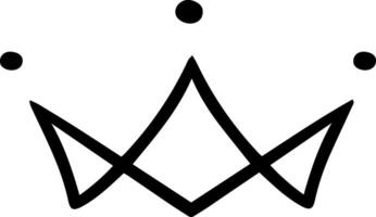 Minimalist illustration of a crown with three points and circles, representing monarchy, authority, and success, suitable for logo or graphic design vector