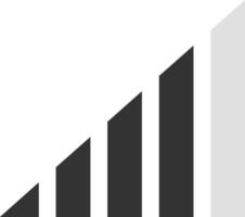 Minimalist bar chart illustrating steady growth, with the final bar nearly reaching the target, representing achievement, success, and progress in business and finance vector