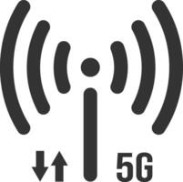 5G network symbol featuring upload and download arrows, illustrating rapid internet speed and enhanced connectivity for modern communication and technology solutions vector