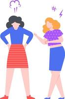 Two women engaging in a heated discussion, with one expressing frustration and anger while the other provocatively gestures, highlighting tension and conflict in their interaction vector