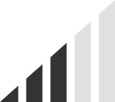 Simple and minimalist bar chart featuring dark and light gray bars illustrating rising profits over time against a clean white background, emphasizing business growth and success vector