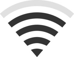 Wireless network symbol representing internet access and connectivity, illustrating the transmission of data through radio waves and highlighting network availability and strength vector