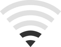 Wireless network symbol is depicted with two bars illuminated, representing a moderate signal strength, conveying the concept of connectivity and internet access vector
