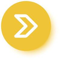 White arrow pointing right on a vibrant yellow circular background, representing direction, progress, and forward movement, conveying a sense of growth and success vector