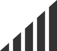 Simple graphic showing five increasing bars representing growing profits, positive trend, business success, or other improvement over time on white background vector