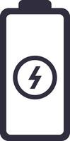Battery icon is charging, symbolizing energy storage, power supply, and electrical potential, essential for powering electronic devices and systems vector