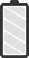 Simple battery icon representing a medium charge level, showcasing a moderate power status. Ideal for user interfaces and power indicators in electronic devices and applications vector